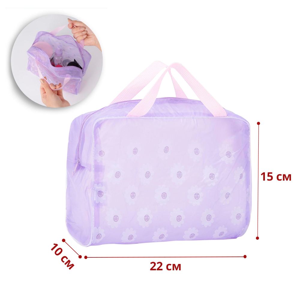 картинка Косметичка 675951 на молнии, сиреневый 