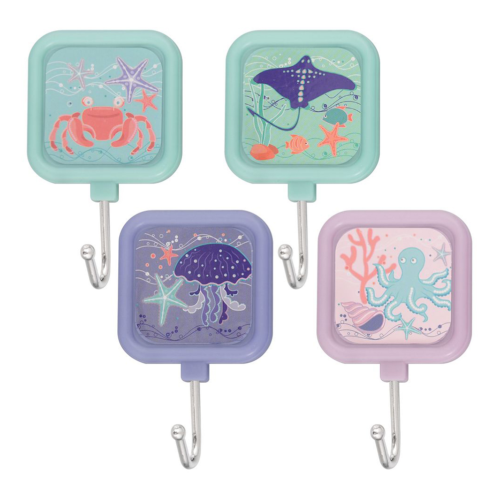 картинка Крючок хромированный SM27-125 на липучке, Морские обитатели, в ассортименте, 2 шт 