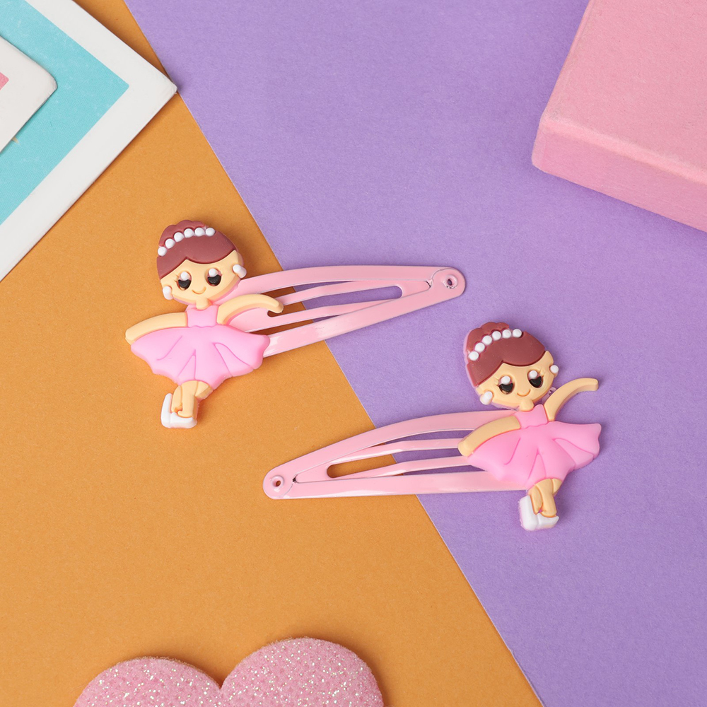 картинка Зажим для волос Выбражулька 7908692 Абель, балерина, розовый, 2 шт 5 см 