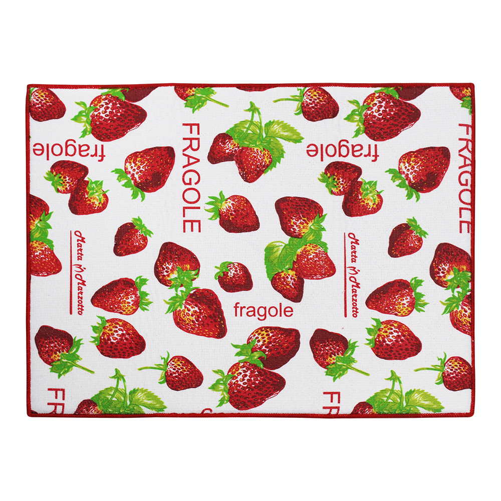 Коврик для сушки посуды Ладушки КSP-05 клубника 38*51 см, микрофибра, 1 шт