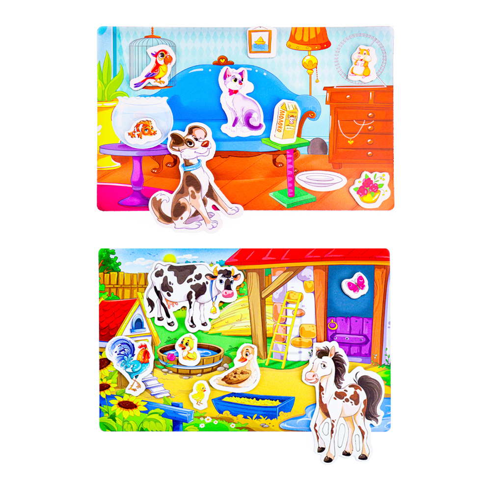 картинка Настольная игра Bright Kids ИН-7612 Весёлые магнитики, Домашние животные 