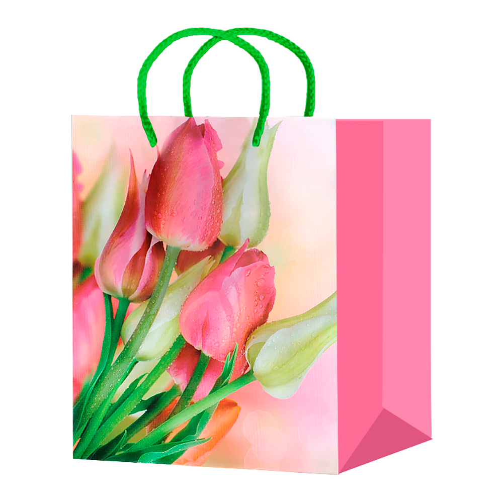 Пакет подарочный М25-221/222/223/224/225 бумажный, Букет 18*22*10 см, в ассортименте