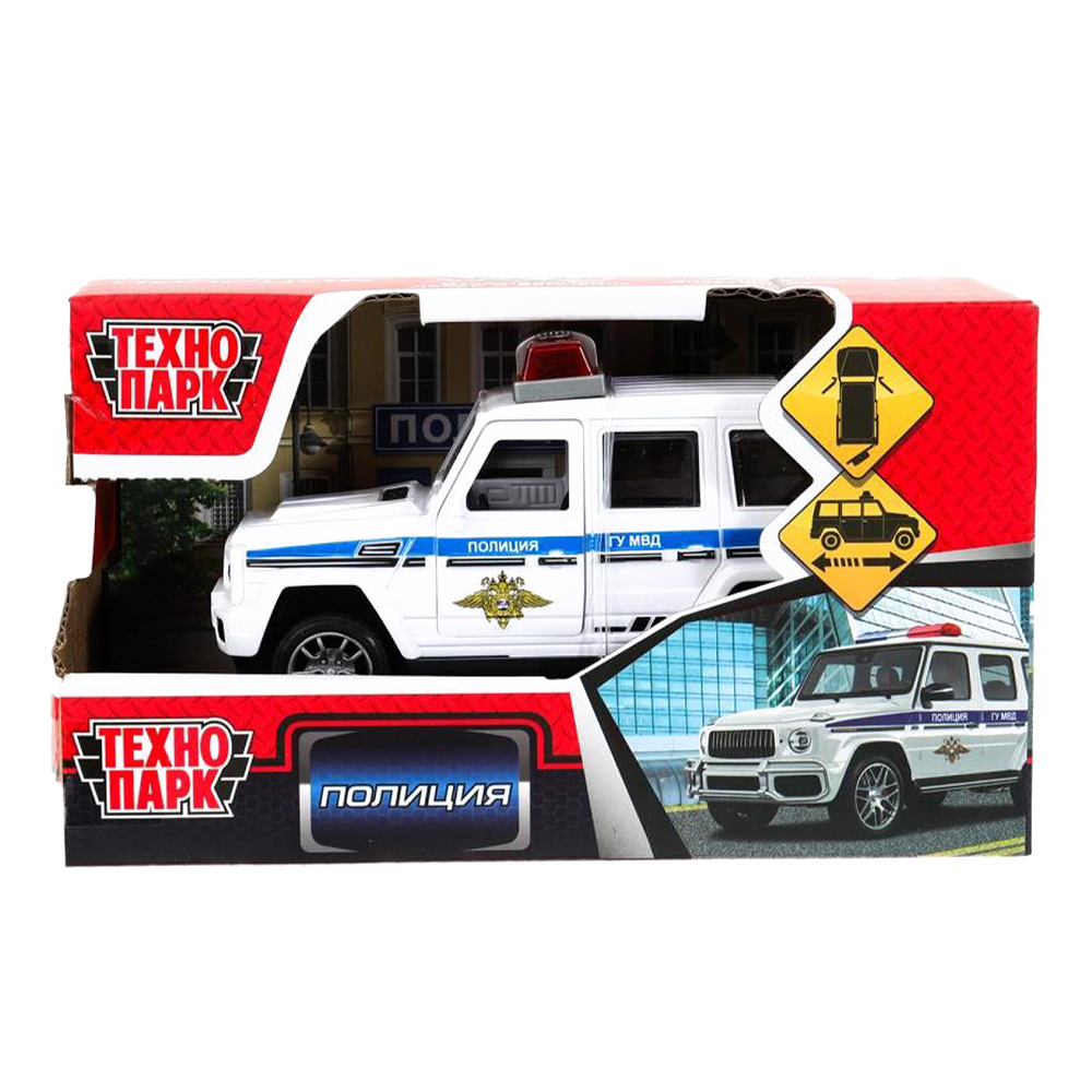 картинка Машина 2209A0312-2 Технопарк Полиция, инерционная, в коробке, 13,5 см, пластик 