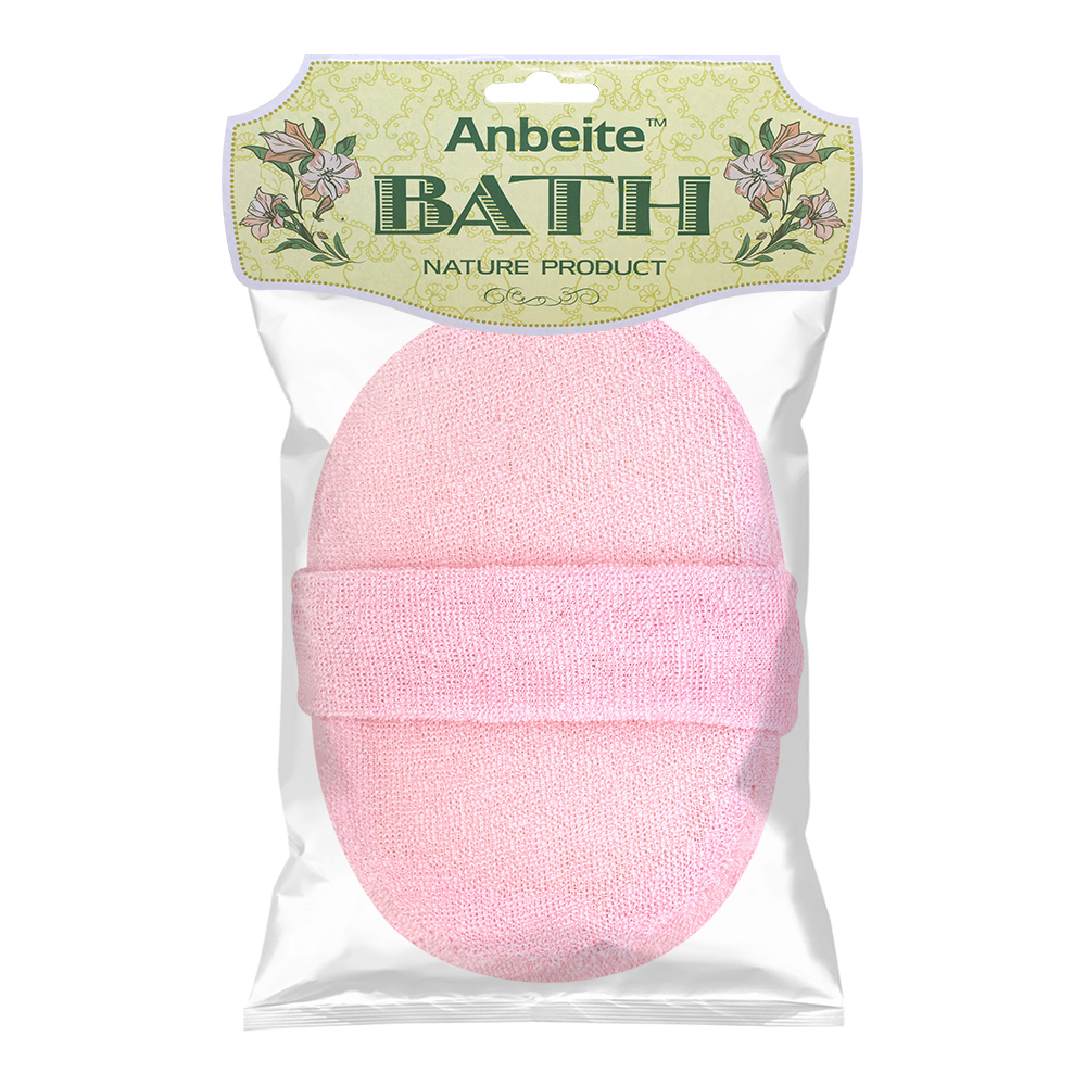 картинка Мочалка для тела из хлопка овальная с ручкой ММ03 