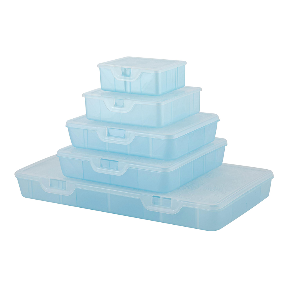 Органайзер Fiori OrchidBQ4017ГЛПЕР для хранения мелочей с разделителями XL 35,5*21*4,2 см, пластик, голубой перламутр