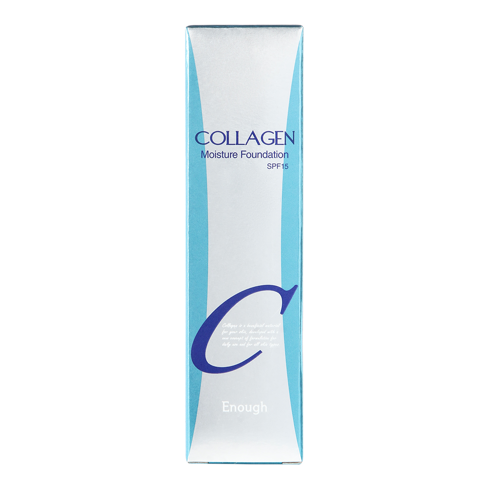 картинка Крем тональный Enough Collagen Moisture Foundation SPF 15 увлажняющий с коллагеном, светлый с серым подтоном, тон 21, 100 мл 