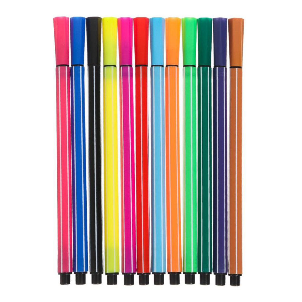 Фломастеры Calligrata 1166084 Жираф,в пластиковом тубусе, вентилируемый колпачок, 12 цветов