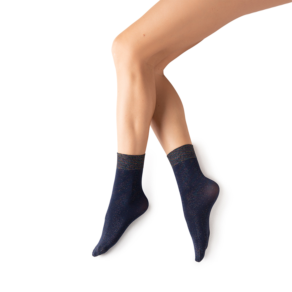 Носки Minimi Micro Lurex 70 den с люрексом, blu/argento (синий)