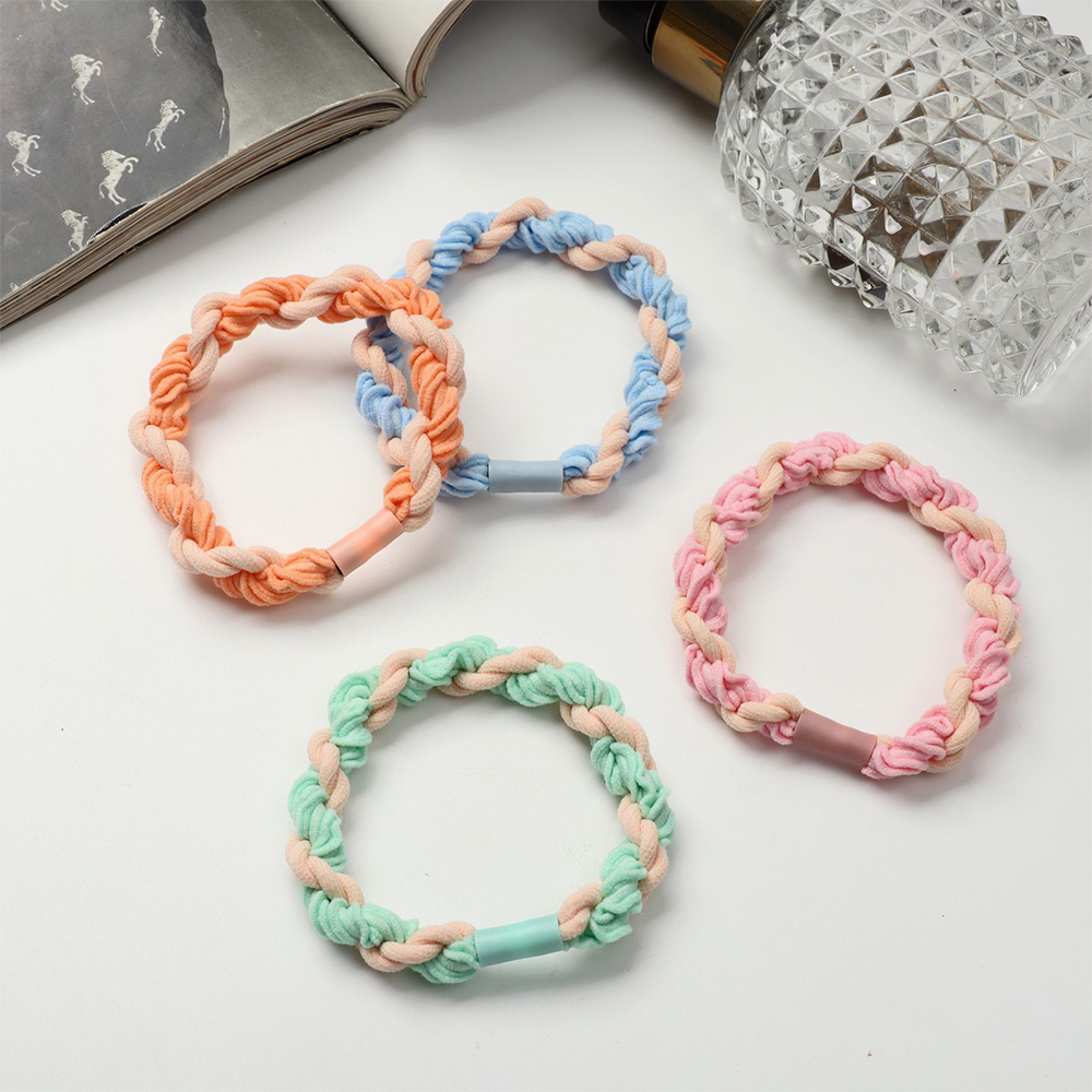 картинка Резинка для волос 10067618 Махрушка спорт, плетение хаос нежность 5 см, в ассортименте, 1 шт 