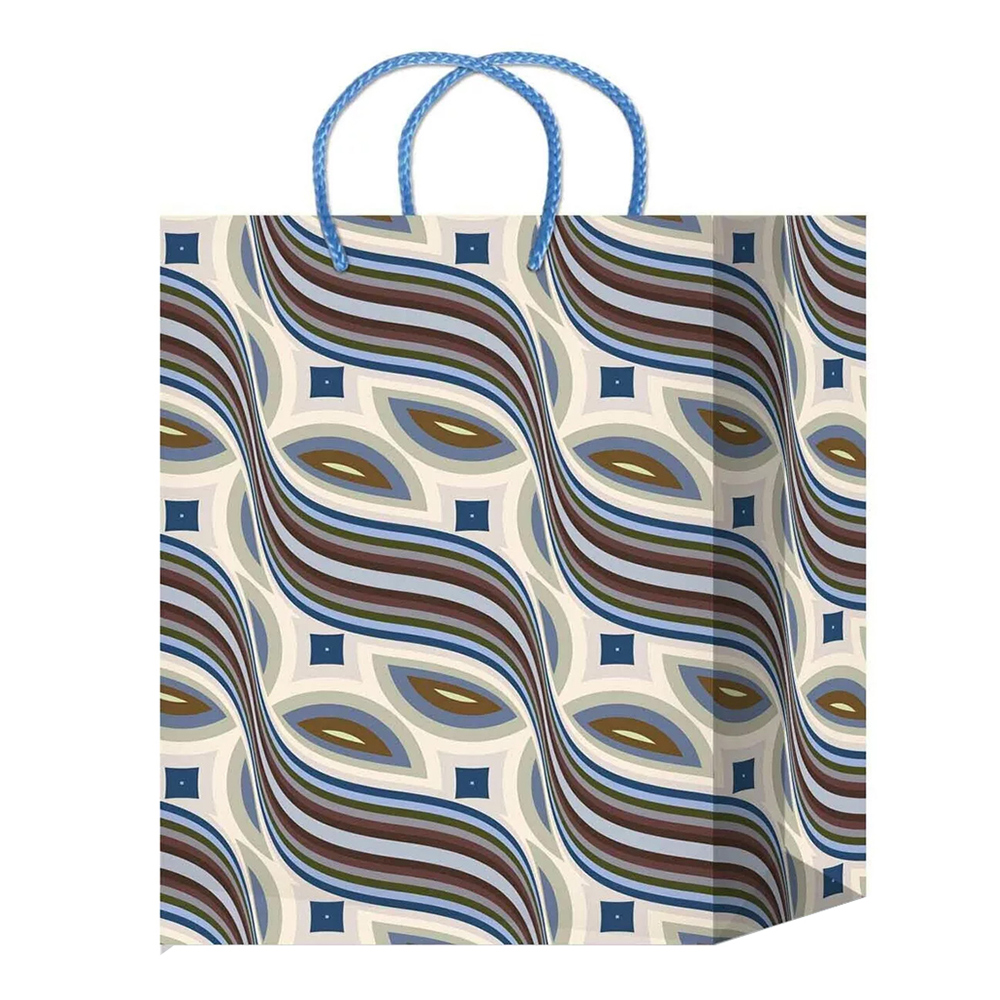 Пакет подарочный MS-616/617/618/619/620 Полосы, Ромбы 14*20*6,5 см, в ассортименте