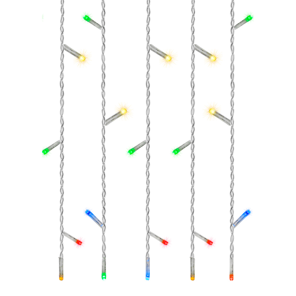 Гирлянда электрическая ГЗ-0037 Занавес, 2*1,5 м, 80 ламп, 8 режимов, разноцветный свет