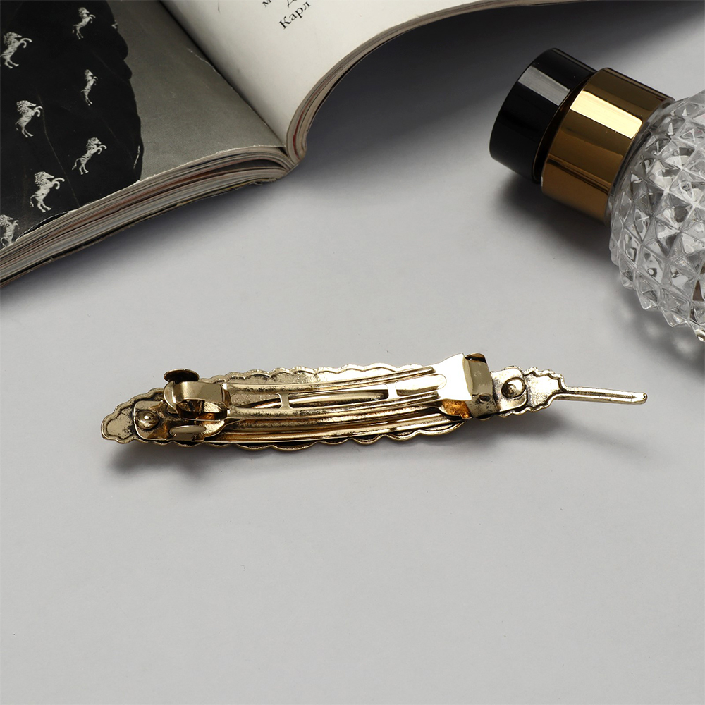 картинка Заколка-автомат для волос Queen fair 1636483 Либерти перо, 11 см, золото 