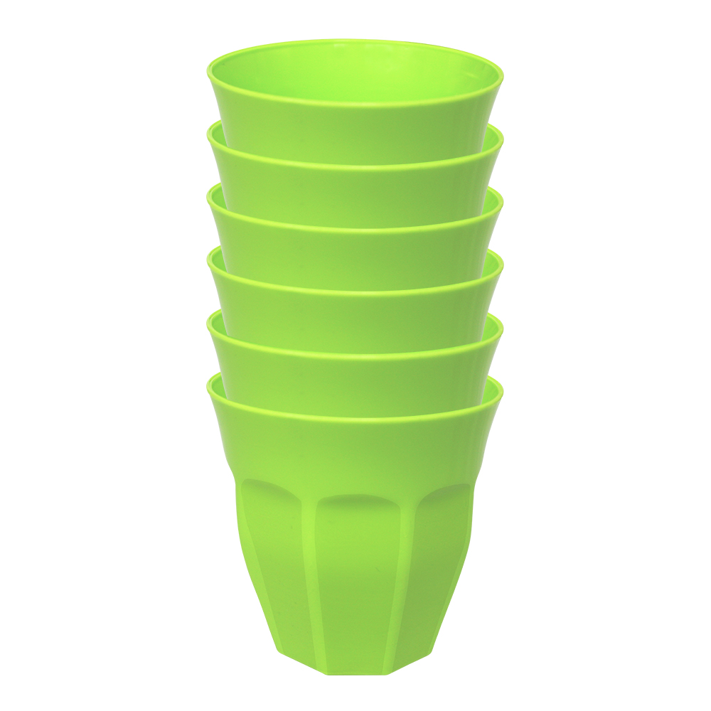Стакан E-406/6 набор 6 штук, пластик, цвет зеленый, 220 мл