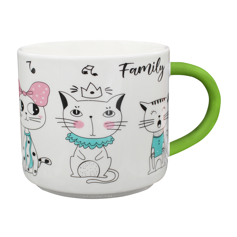 Кружка керамическая KKR-211-1 коты, в ассортименте, 430 мл