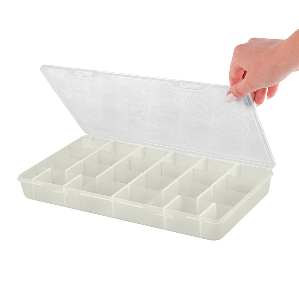 Органайзер KL401510048 Keeplex Fiori с разделителями М 19*16*4,5 см, пластик, белое облако