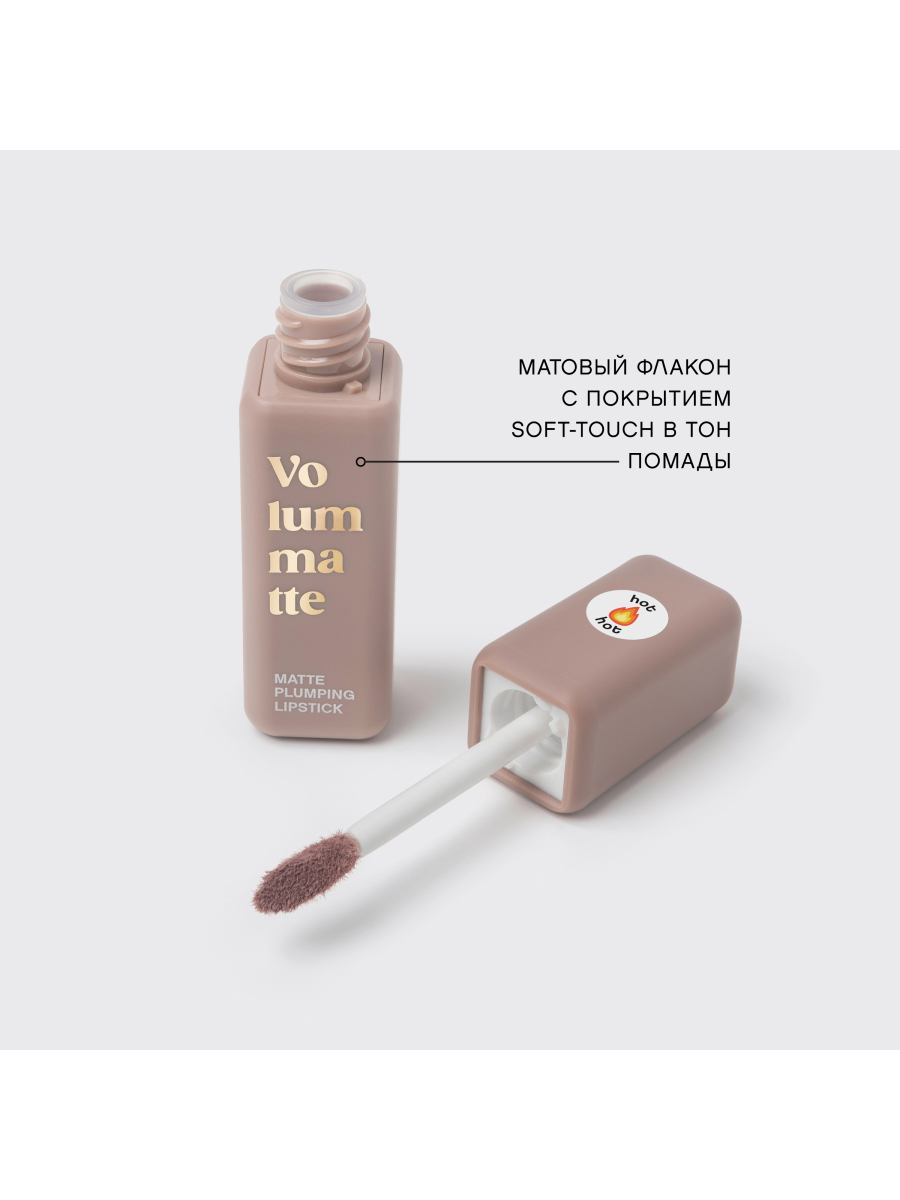 картинка Помада для губ Vivienne Sabo Volummatte матовая с плампингом, Холодный бежевый, тон 01 3 мл 