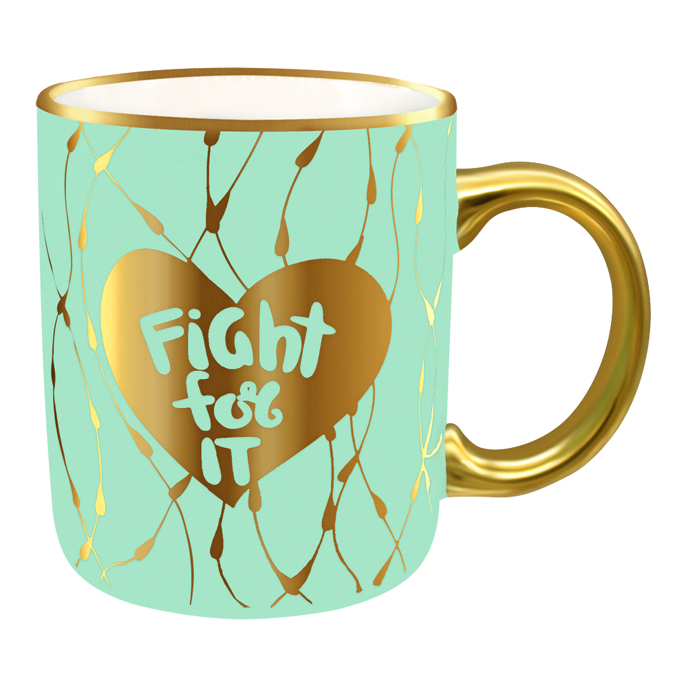 Кружка керамическая KKR-222 золото микс, в ассортименте, 330 мл