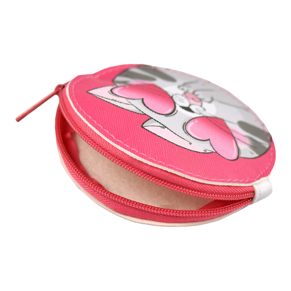 картинка Кошелёк для банкнот и монет Феникс 64603 Котик, круглый, на молнии 9*9 см, искуственная кожа 