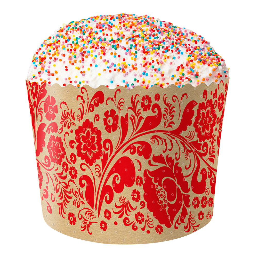 Форма для выпечки бумажная Красная Пасха цветные 110*85 мм