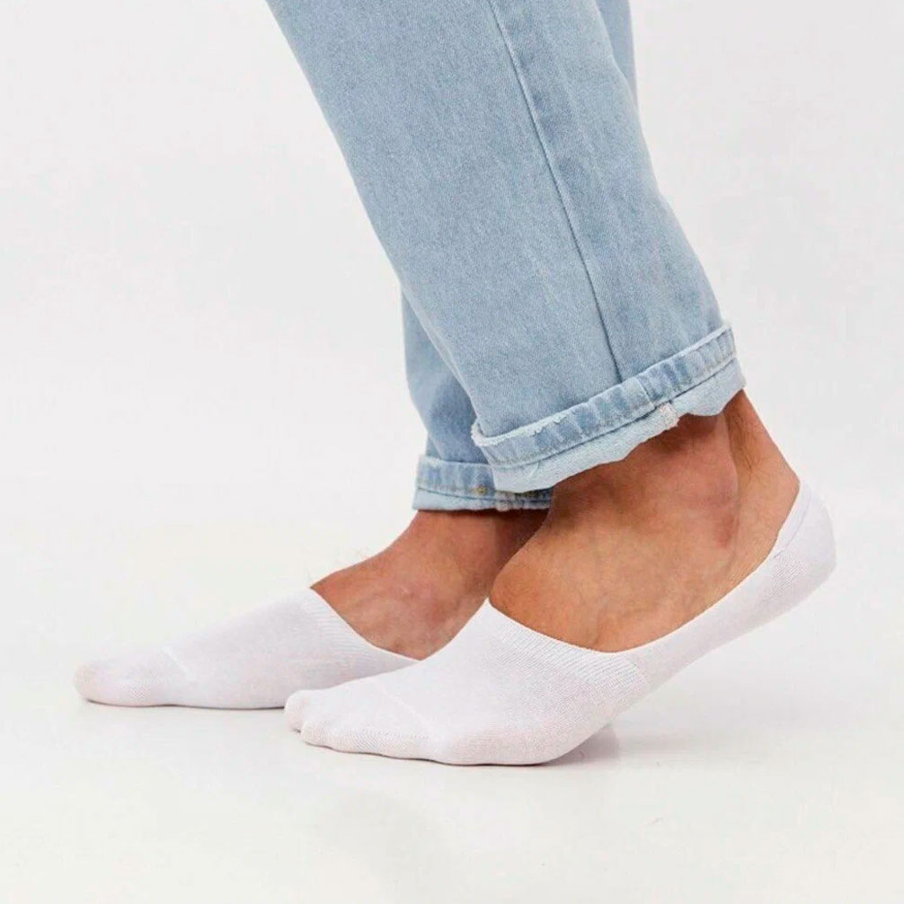 Носки-следки мужские Incanto BU731047 42 532 хлопковые с пяткой на силиконе, bianco 3, размер 42-43