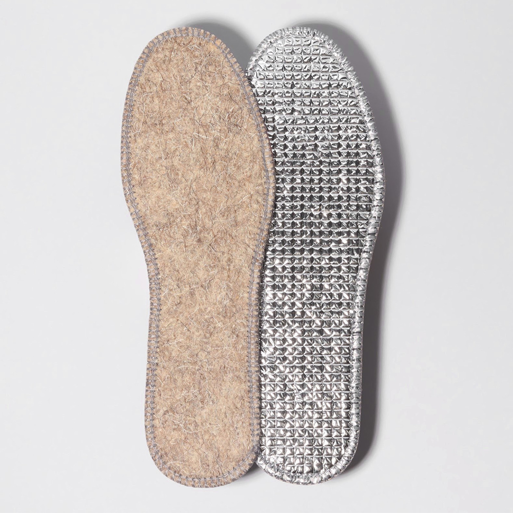 картинка Стельки для обуви 3548974 утеплённые, двухслойные, фольгированные, размер 36, серый 