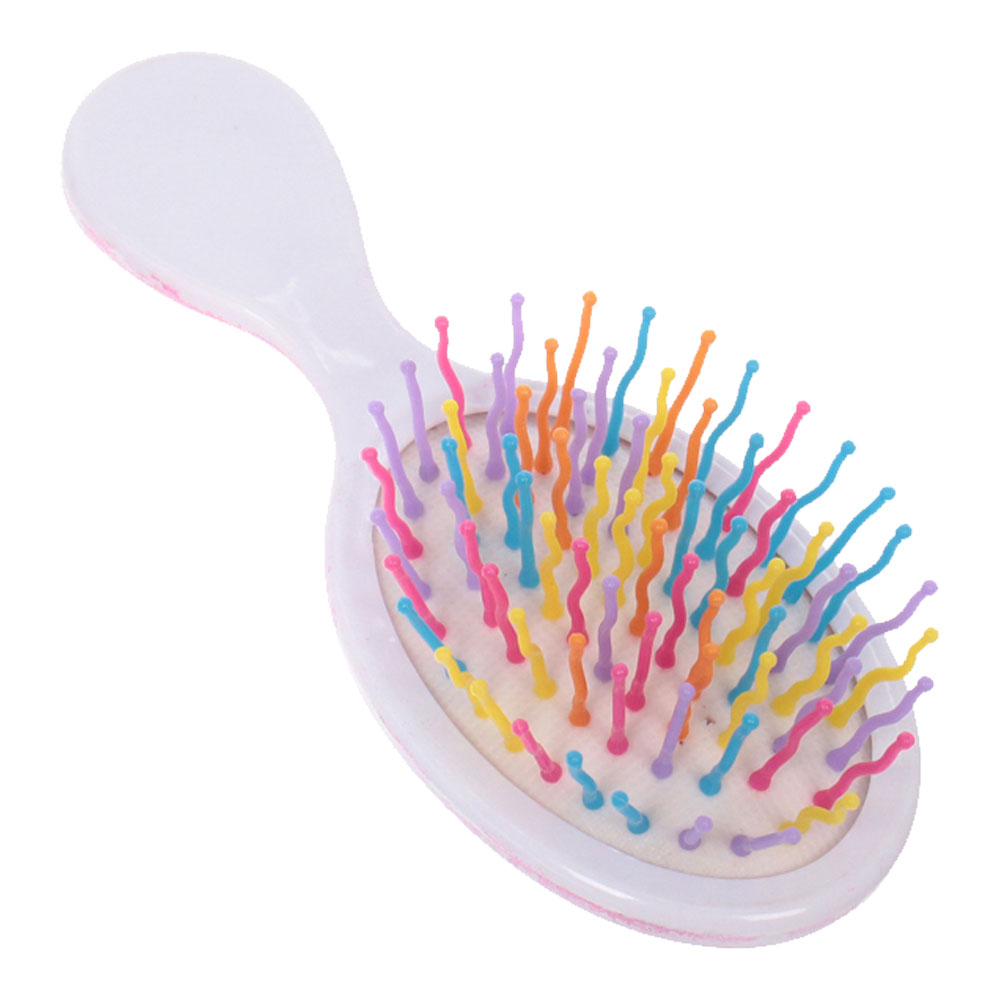 картинка Расческа 215-613 детская Красотуля, разноцвет. зубчики, 13*5см, персиковый 