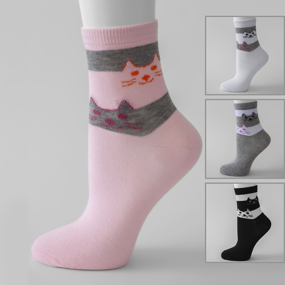 Носки женские Oemen VN072 хлопковые, спортивные, размер 23-25, в ассортименте