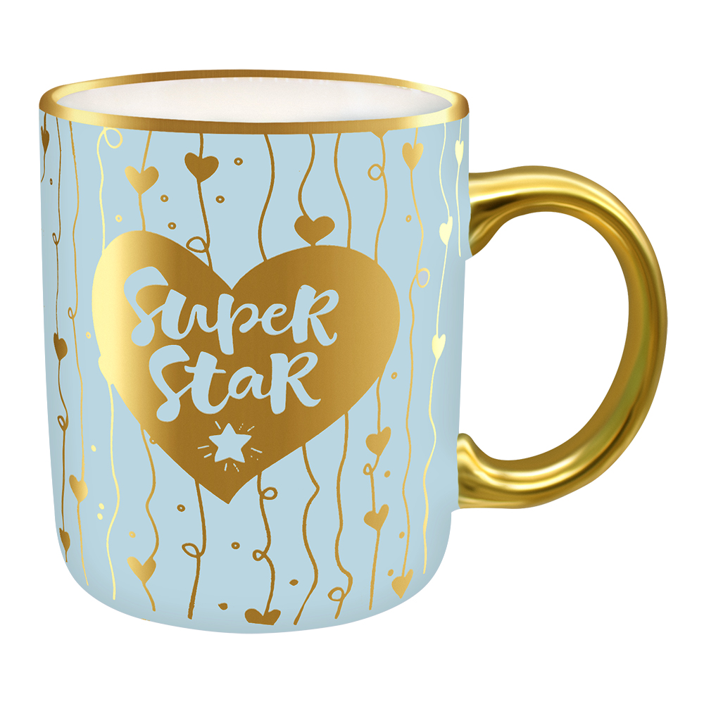 Кружка керамическая KKR-222 золото микс, в ассортименте, 330 мл