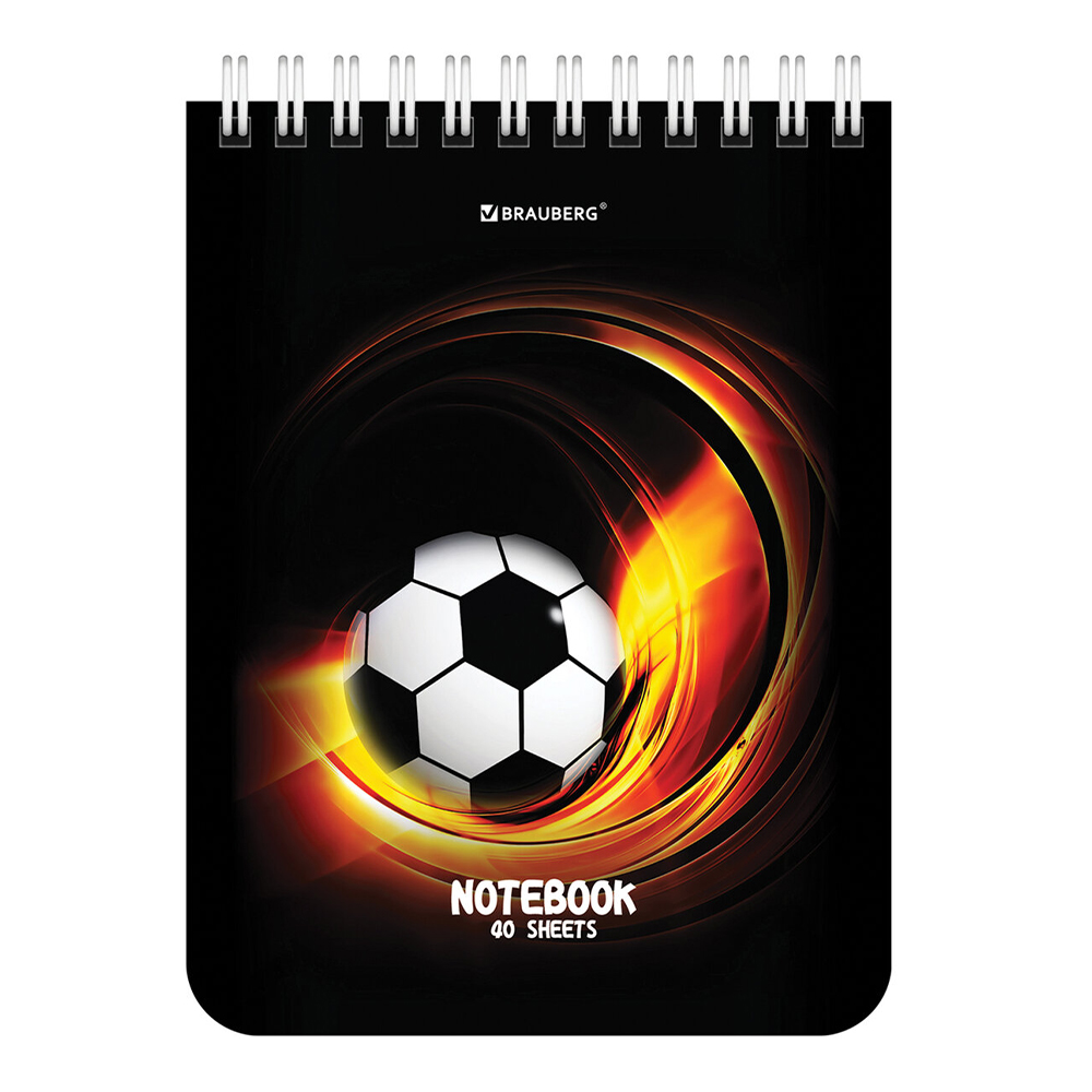 Блокнот Brauberg 114390 А6 гребень Футбол, клетка, 40 листов