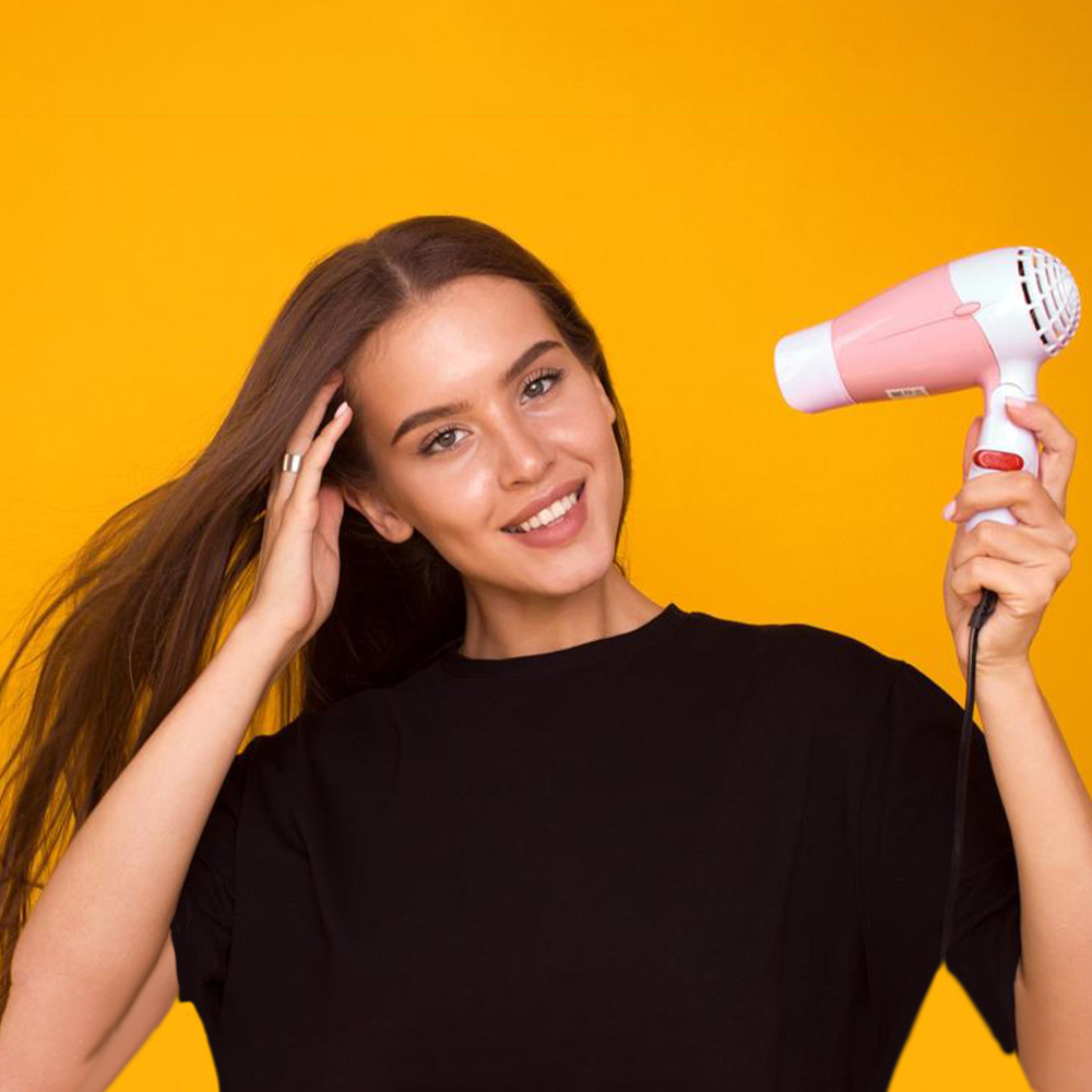 Фен д/волос Luazon 2541853 800 Вт, 2 режима, складная ручка, пластик, розовый