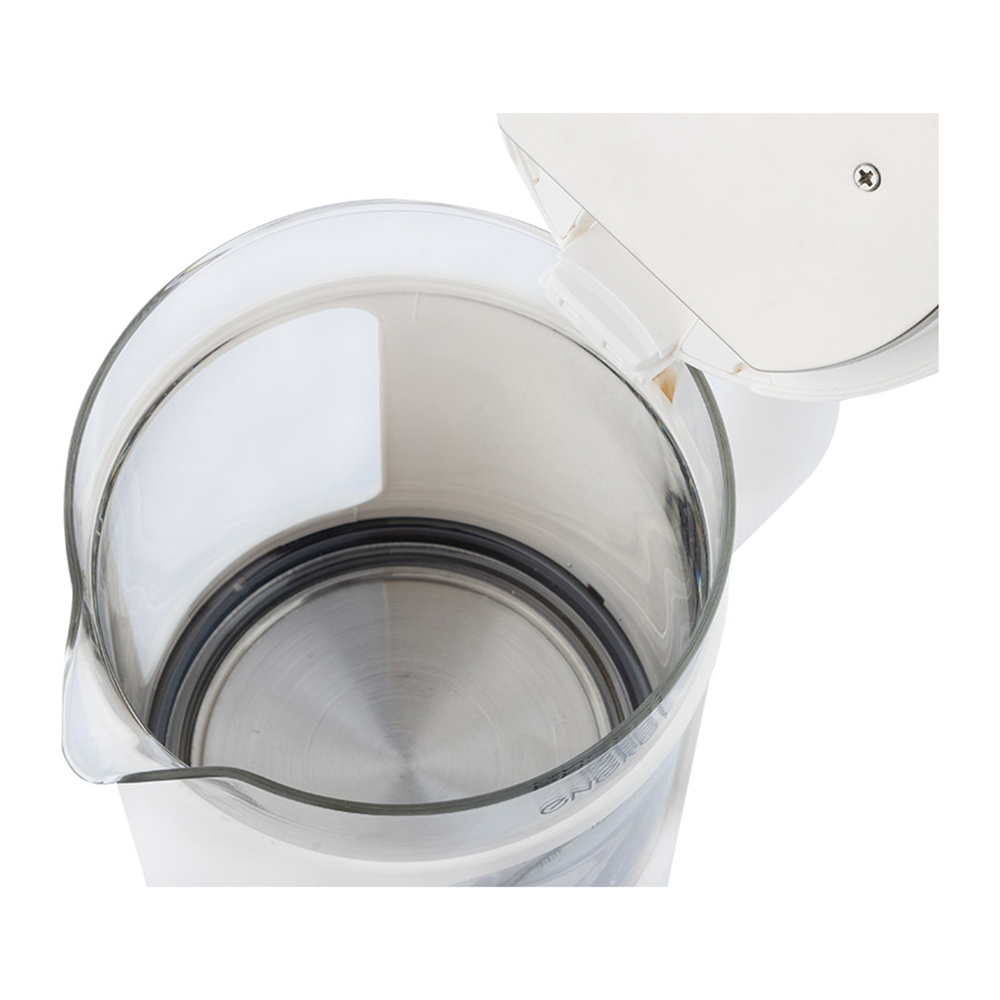 Чайник электрический Energy 164151 корпус из термостойкого стекла, белый, 1,5 л