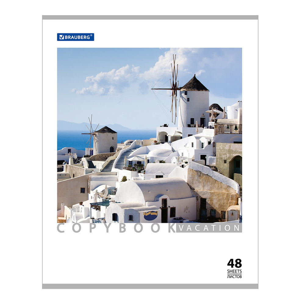 Тетрадь Brauberg 401819 клетка, обложка картон, Каникулы, 5 дизайнов, 48 листов
