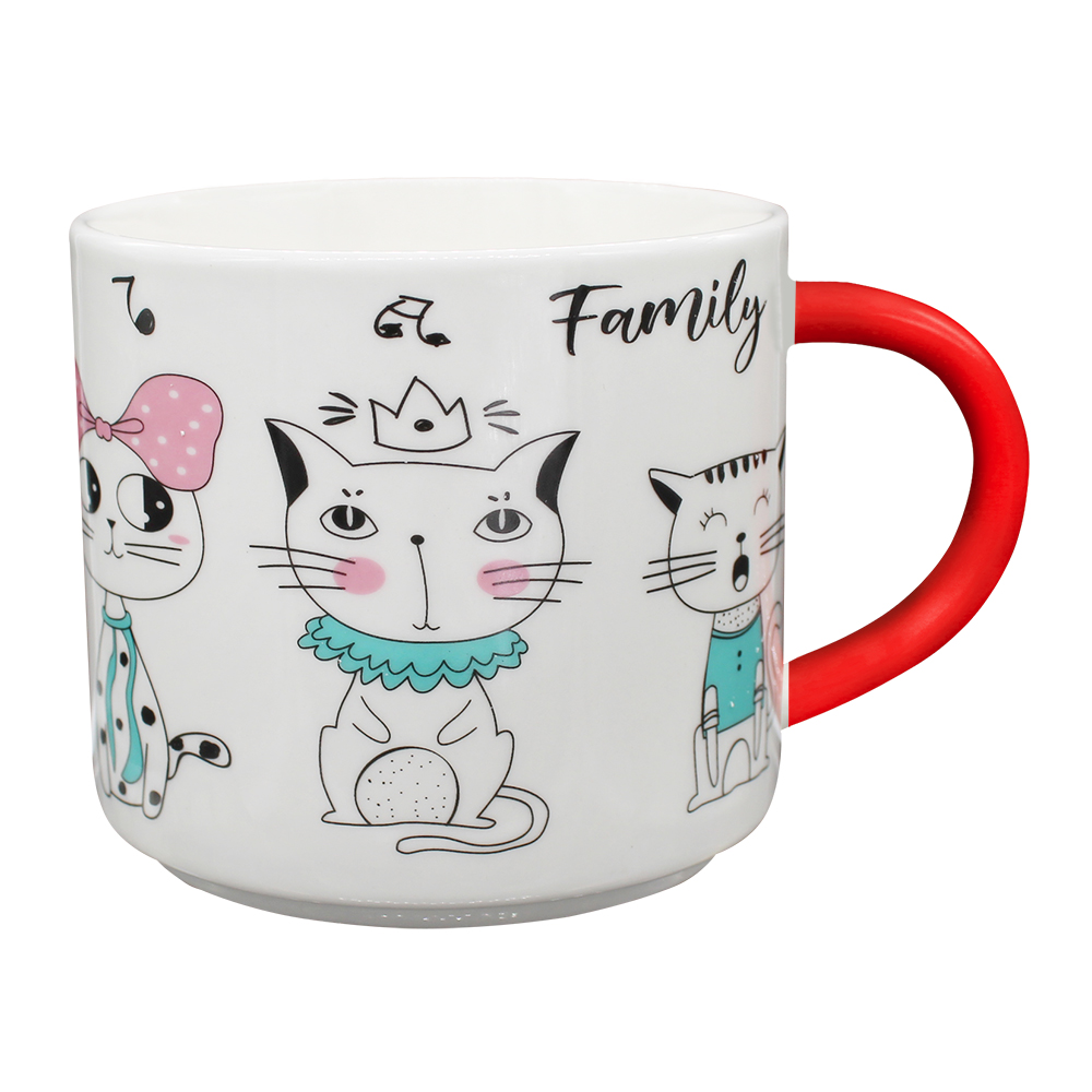 Кружка керамическая KKR-211-1 коты, в ассортименте, 430 мл