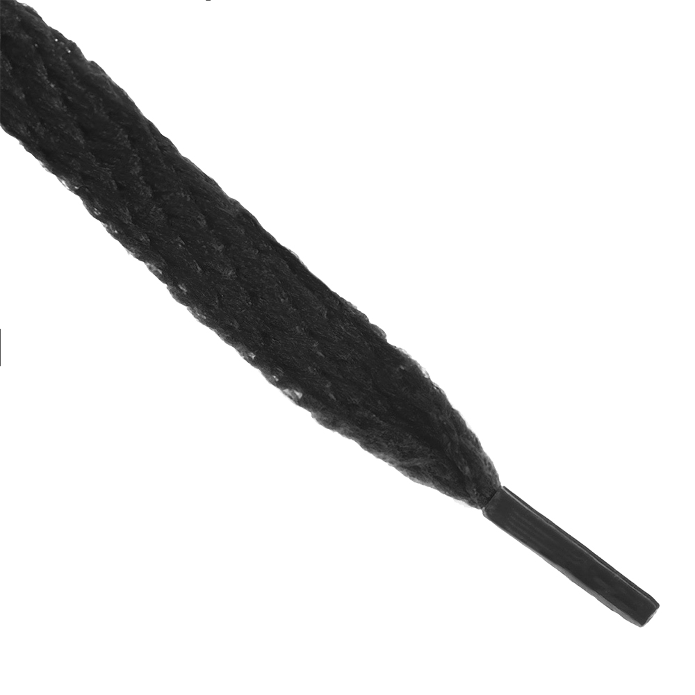 картинка Шнурки для обуви плоские 7мм, черные, 160см 