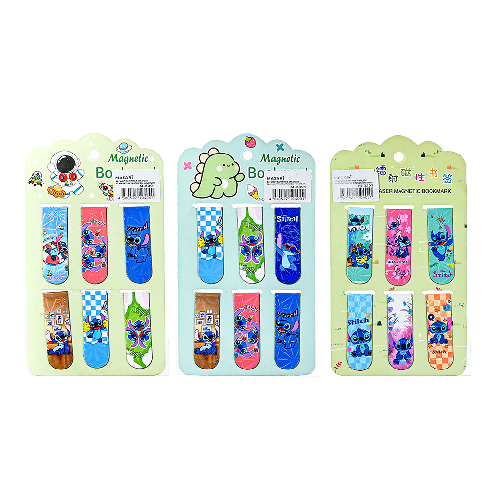 Закладка для книг M-3391 магнитная, Ушастик, 5,8*2 см, 3 дизайна, 6 шт