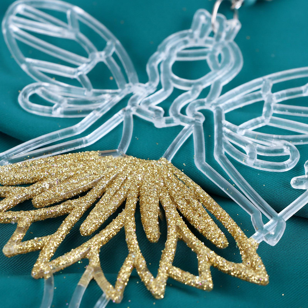 Новогоднее Украшение 6953963 Дюймовочка юбка блеск, 9,5*14,5 см, пластик, прозрачно-золотой