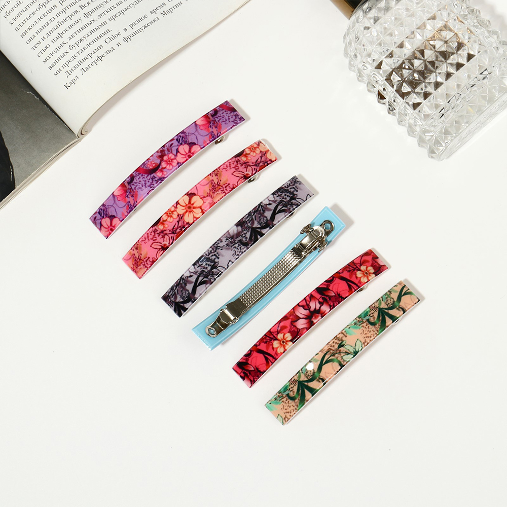 картинка Заколка-автомат для волос Queen fair 3472992 Цветочный бриз, 8,3 см, микс 