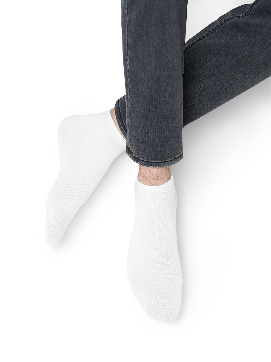 Носки мужские Omsa ECO 402 гладь укороченные, размер 39-41, Bianco