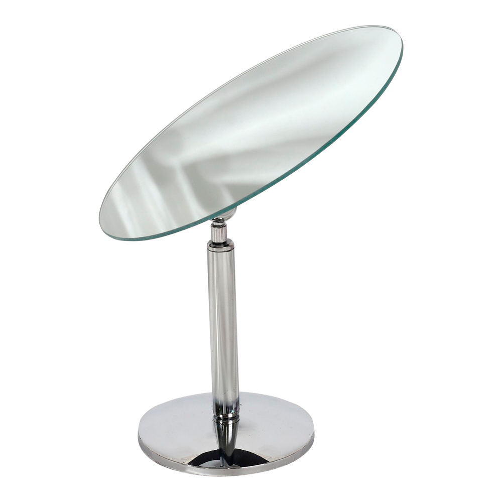 картинка Зеркало 259010 на ножке,овальное, настольное 12*17,7 см, пластик, серебряный 