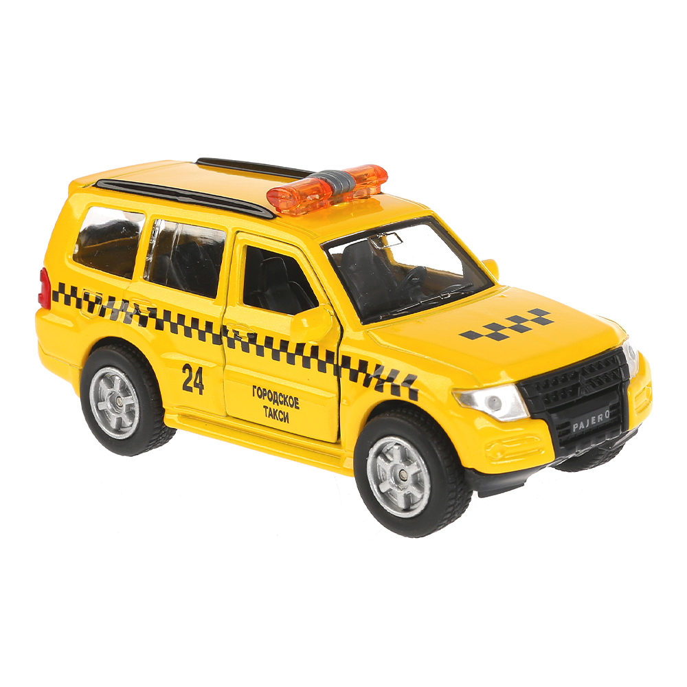 картинка Машина 256365 Технопарк Mitsubishi Pajero Такси, инерционная, 12 см, металл 