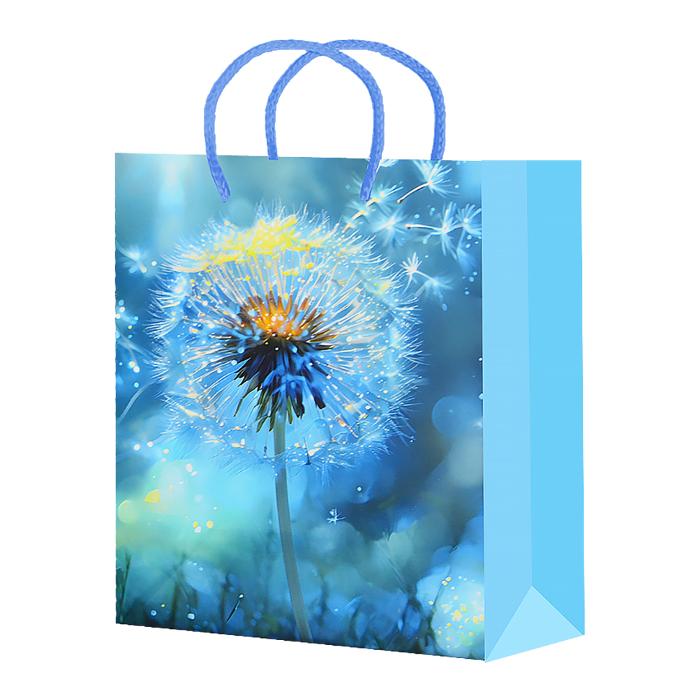 Пакет подарочный S25-113/114/115/116/117 Цветы, ламинированная бумага 11*13*6 см, в ассортименте