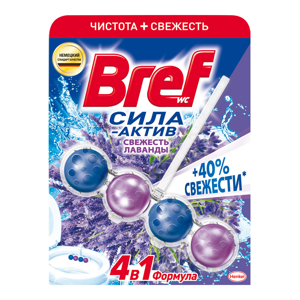 картинка Освежитель для туалета Bref Сила-актив 50гр лаванда 