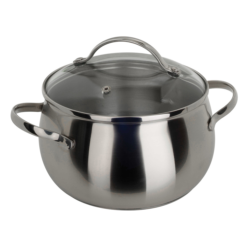 Кастрюля Regent Apple 93-D-8 со стеклянной крышкой, из нержавеющей стали, 2 л