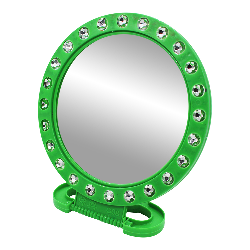 картинка Зеркало настольное круглое, 14 см, зеленое, красное, голубое 