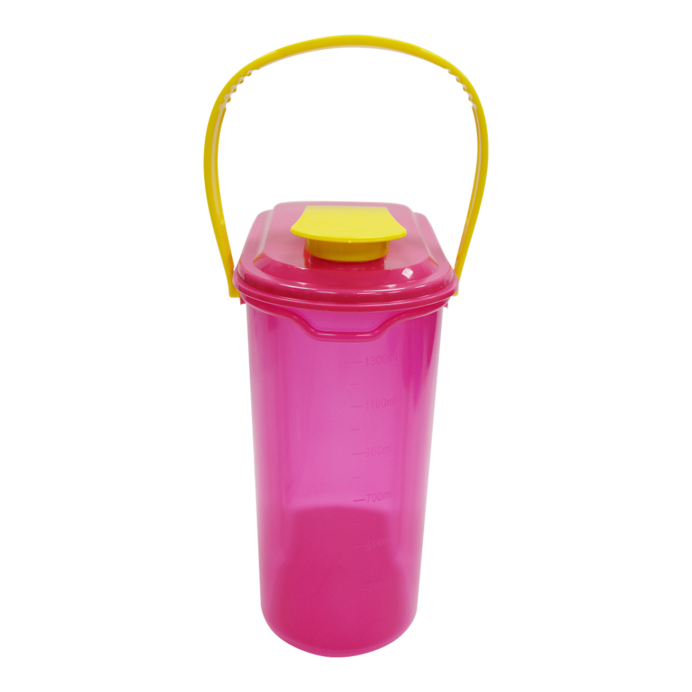 картинка Банка для сыпучих продуктов Е-554 с ручкой, пластик, цвет в ассортименте, 1,5 л 