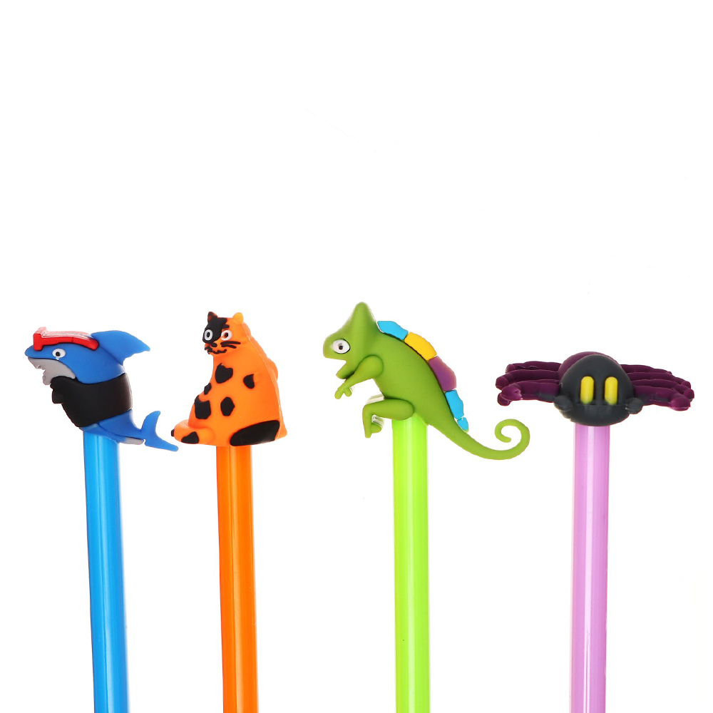 Ручка гелевая Calligrata 10202514 прикол Животные насекомые рыбы, стержень синий, пластик, в ассортименте