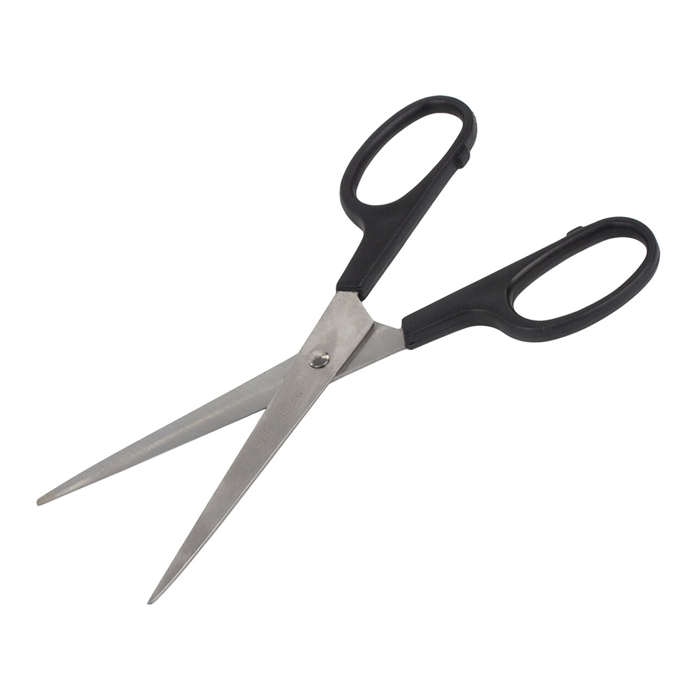 Ножницы канцелярские Brauberg 237096 Standard, 2-х сторонняя заточка, цвет: черный, 180 мм