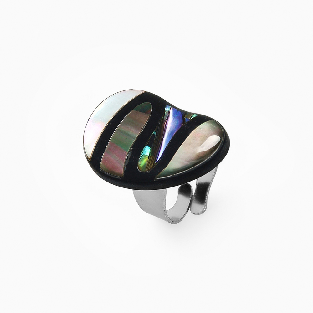 Бижутерия Queen Fair 10838453 Галиотис капля, безразмерное, Ракушка, эпоксидная смола, бижутерный сплав, белое в серебре