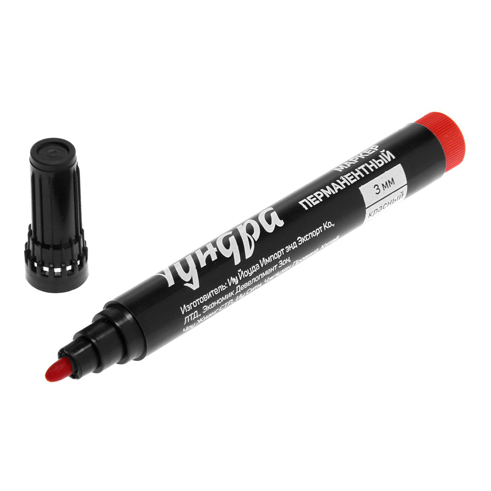 Маркер 9845890 Тундра перманентный, ширина линии 3 мм, красный