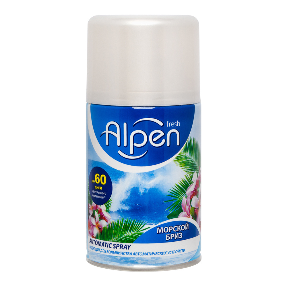 картинка Освежитель воздуха автоматический Alpen Verti запасной блок, Морской бриз, аэрозоль, 250 мл 